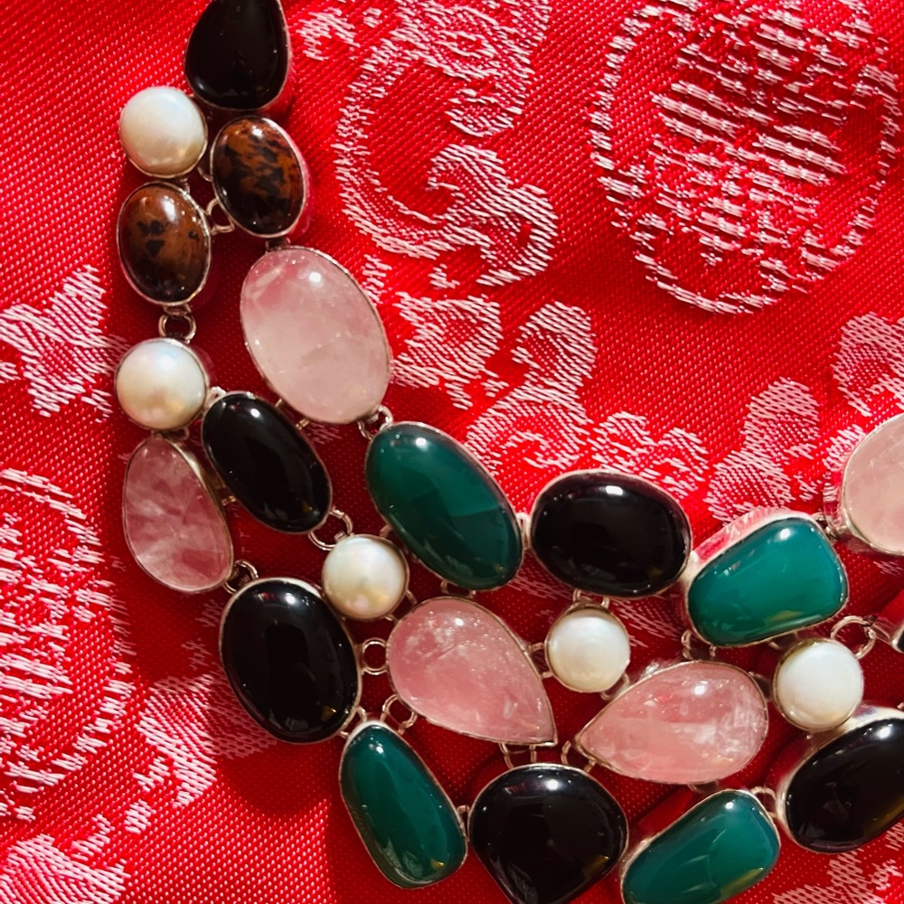 Beautiful Stone and Silver Necklace